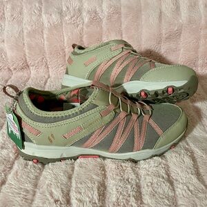 NWT Skechers Olive and Coral Athletic Shoes